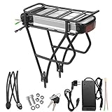 36V(37V)13AH Lithium-ion Battery Electric Bicycle, E-bike Battery New with Rear for Aldi,Mifa,Prophete,Rex+Carrier Fit for V Brake of the Rear Wheel Bike