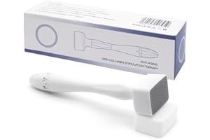 Derma Stamp, Aoyswuz Microneedle Derma Rullo Regolabile 140 Titanio Aghi Timbro Microneedling per Crescita dei Capelli Cura Della Pelle dei Viso