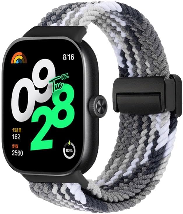 Rongep [Örgü Loop] Xiaomi Redmi Watch 6/6 Active/6 Lite/5/4/Mi Band 10 Pro/9 Pro/8 Pro için Kordon Manyetik Toka Mi Band 10 Pro Kordon Terletmez Elastik Kumaş Redmi Watch 6 Active Kordonu