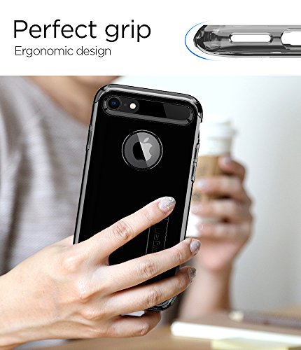 iPhone 8 Case / iPhone 7 Case, Spigen [Slim Armor] AIR CUSHION [Jet Black] Air Cushioned Corners / Dual Layer Protective Case for iPhone 7 (2016) / iPhone 8 (2017) - (042CS20842)