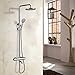 Produktbild Kinse® Elegant Chrom Überkopf-Brauseset rain Duschsystem Duschstange mit Brausethermostat Regendusche Duschset inkl. Handbrause und Regenbrause