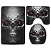 Produktbild cleaer BesArts Cool Skull Black Skidproof Toilet Seat Cover Bath Mat Lid Cover 3 Piece Non Slip Bath Rug Mats Sets for Shower SPA