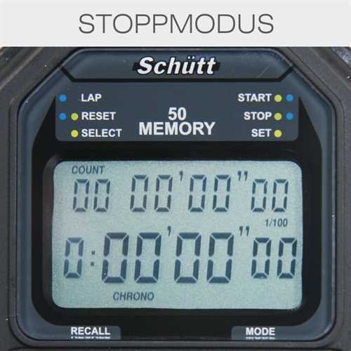 Stoppuhr Schütt PC-73 mit 50 Memory - 3