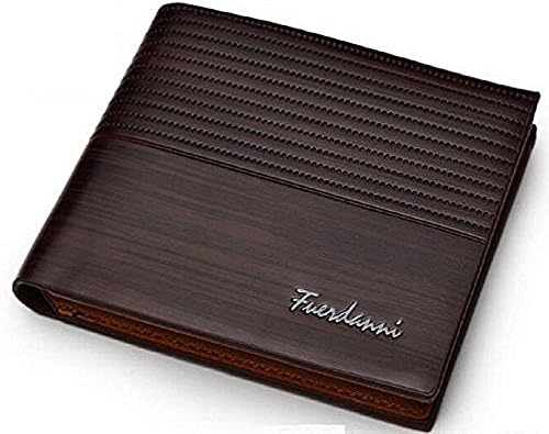 Leather Wallet For Men – 3 different colours ( Light Brown, Dark Brown and Blue ), holds 6 cards, transparent ID holder, 2 currency slots, Gift box included