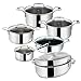 Produktbild Tefal E79006 Jamie Oliver Induktion Topfset 7-teilig (Induktionsgeeignet, Kochtopf mit Glasdeckel, Kochtopf mit Deckel 24cm 6,7 L, Bratentopf mit Deckel 20cm 3 L, Kochtopf mit Deckel 20cm 4,4 L, Stielkasserolle mit Deckel 16cm 1,4 L, Servierpfanne mit ...