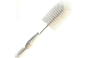 VIVO TECHNOLOGIES 2 In 1 Bottle And Teat Brush With Soft Nylon Bristles And Non Slip Handle Ideal For Cleaning Baby Bottles Teats And Lids Durable Safe And Gentle Design For Everyday Use