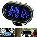 Produktbild relangce Auto Uhr Thermometer Voltmeter Multifunktion, KFZ Spannungs Anzeige, Temperatur Messgerät, Zigarettenanzünder Batterie Tester, LED Digital Leuchtende Uhr, Hintergrundbeleuchtung 12V (blau)