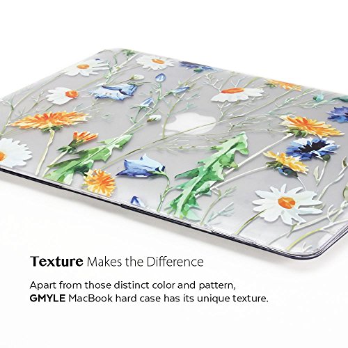 MacBook Air 13 Hülle, GMYLE Hard Case Print Glossy für MacBook Air 13 – Kristall-Blümchenmuster Glänzend Hard Shell Fall-Abdeckung Hülle Case Etui Tasche - 6