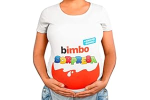 My Digital Print - T-Shirt Maglia Premaman Bimba Sorpresa - Annuncio Gravidanza - Regalo Donna Incinta - Idee Regalo Baby Shower e Gender Reveal - Magliette Divertenti - Boy or Girl