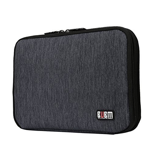 BUBM Universale Reisetasche Organiser Praktische Handtasche mit Doppelschicht für Elektronisches Zubehör/Ladegrät (Mittel, Schwarz) - 2