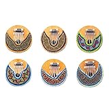 coconut kalimba thumb piano Hecho a mano.Fornido.？Gran sonido.？Obra realizada a mano (el dise？o pintado varía según el artista).Fácil de sostener y jugar.