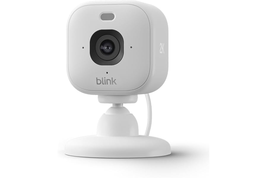 Blink Mini 2K+ (newest gen) Indoor Plug-in Home Security Camera | Pet camera with 2K video resolution | 4x Zoom | Colour night vision | Works with Alexa | 1 camera – White