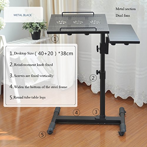 ERRU - Laptop-Tisch Laptop Tisch Höhenverstellbar / Familie Ausgaben Laptop-Stand / Bedside Kleine Buchtisch / OverBed Sofa Laptop-Tisch (schwarz, weiß) Notebook-Computertische ( farbe : Schwarz , größe : # 2 )