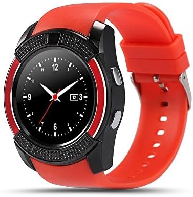 INDI V8 Smart Watch Bluetooth Smartwatch with Camera SIM Slot TF Card Smart Watches for Android for Men Phones Samsung LG Sony HTC Google Pixel Phone (Red)