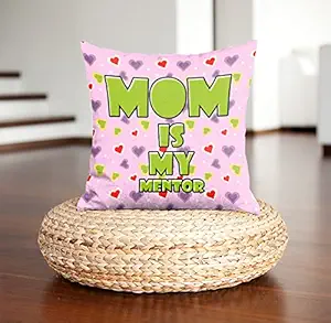DreamVio Soft Fabric Cushion, Gifts for Mom,Grandma,World's Best Mom,Pyari Mumma,Mummy on Birthday's, Mother's Day Color : Dark Pink Size : 12 x 12 Inch Design 157