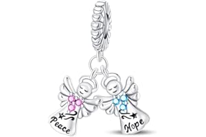 LIGHTDOG 925 Bracelets Femme Argent Charm Paix Mondiale pour Pandora et Bracelets Européens Femmes Perles