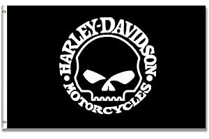 Kasflag Harley Motorcycle Davidson Flag for Fans (3x5ft,150D Poly) Wall Decor For Outdoor Room Man Cave