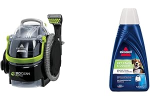 Bissell 15585 SpotClean Pet Pro Nettoyeur Compact Portable Titanium/Gris/Vert & Formule Pet Stain & Odor | à Utiliser avec nos Produits Spotclean et Spotclean Pro | 1085N