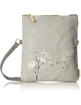 Adelheid Damen Glücklich Umhängetasche Schultertasche, Grau (Silbergrau), 1.5x27x22 cm