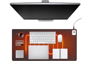 DAJASD Podgrzewana podkładka na biurko, 80 x 40 cm, ogrzewana, z 7 stopniami ogrzewania, podkładka na biurko z funkcją ogrzewania, do komputera/laptopa/domu/biura, wodoszczelna, czarna