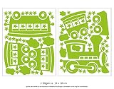 Wandtattoo Leuchtaufkleber Nachtzug bsm065 Nachtleuchtend Fluoreszierend Wandaufkleber Wandsticker Kinderzimmer Leucht Sterne Sternenhimmel Leuchtsterne 18 x 28 - 2