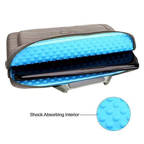 Laptophülle 17.3, Evecase Universal Neoprene Gepolsterte Notebook Briefcase Laptop Schutzhülle mit Anzug-Gewebe / Ablösbaren Träger / Handgriff / Frontfach / Zubehörfächer für Laptop bis 17.3 Zoll – Grau - 8