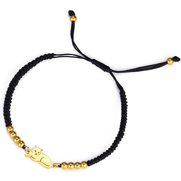 Bracciale A Strati Con Zampa Di Gatto | Acciaio Inox E Filo Di Giada | Regolabile Con Ciondolo A Impronta | Gioiello Per Amanti Dei Gatti