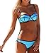 Produktbild iiniim Sexy Damen Bikini Set Bandage Bademode Dreieck Baden Anzug Badeanzug Blau Large