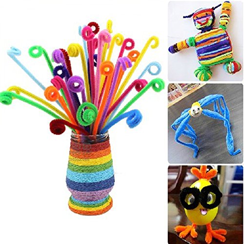 EFACONCEP Pfeifenreiniger 150 Stück Chenilledraht 6 MM * 30 CM Biegeplüsch für Kinder zum Basteln und Dekorieren (150 PCS-15 Farben) - 2