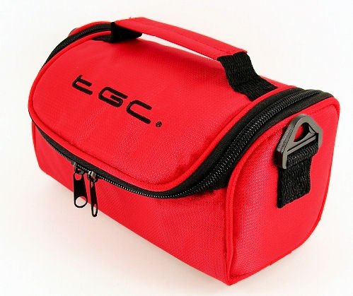 Neuf Rouge carmin TGC Sacoche Housse de transport avec bandouli  re pour l appareil photo Nikon Coolpix L810