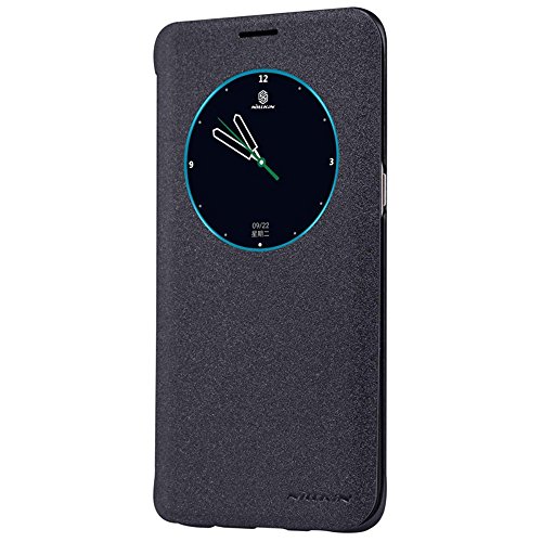 Nilkin Sparkle - Funda protectora antideslizante con ventana inteligente S-view para Samsung Galaxy S6 Edge Plus - Negro