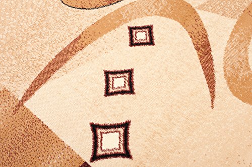 Designer Teppich Wohnzimmer Teppich Bumerangs Muster in Beige Preishammer Viele Größen (70 x 130 cm) - 3