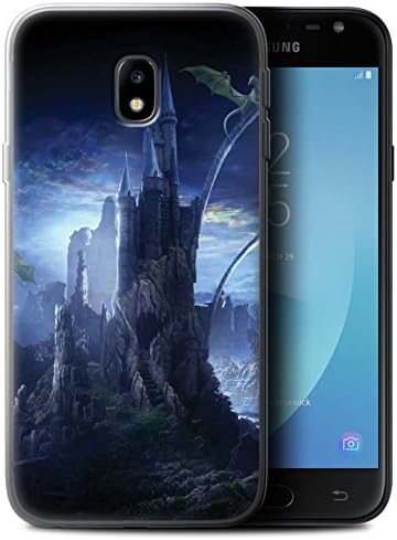 Official Elena Dudina Gel TPU Phone Case / Cover for Samsung Galaxy J3 2017/J330 / Valley of Dragons Design / Fantasy Landscape Collection