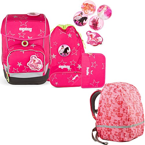 Preisvergleich Produktbild Ergobag Cubo CinBärella Schulrucksack-Set 5tlg + Regenhaube Pink