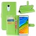 Produktbild Tasche Hüllen Schutzhülle - case cover echtes Leder en PU Litschi Korn stand Grün für Xiaomi Redmi 5 Plus