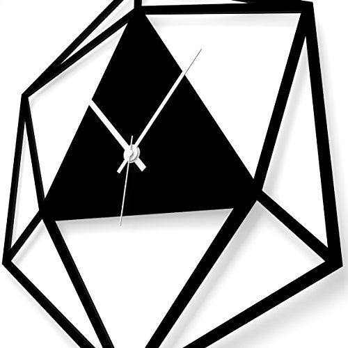 Wandkings Wanduhr „Triangle“ aus Acrylglas, in 11 Farben erhältlich (Farbe: Uhr = Schwarz matt; Zeiger = Weiß) - 2