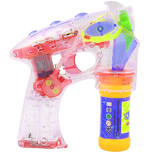 4 Stück Bubble Gun SET Seifenblasenpistole Mit 4 LED und Sound Hochzeit Seifenblasenmaschine Pistole Seifenblasenflüssigkeit - 6