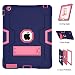 Produktbild iPad 2 Case, iPad 3 Case, iPad 4, uzer (Heavy Duty stoßfest Anti-Rutsch Silikon High Impact Resistant Hybrid Drei Schicht Armor Schutzhülle mit Standfuß für iPad 2/3/4, Navy+Rose