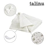 TALINU Erstlingsdecke mit Geschenkschleife aus 100 % Baumwolle | mit 2 Jahren Zufriedenheitsgarantie | Babydecke, Kuscheldecke, Strickdecke - 2
