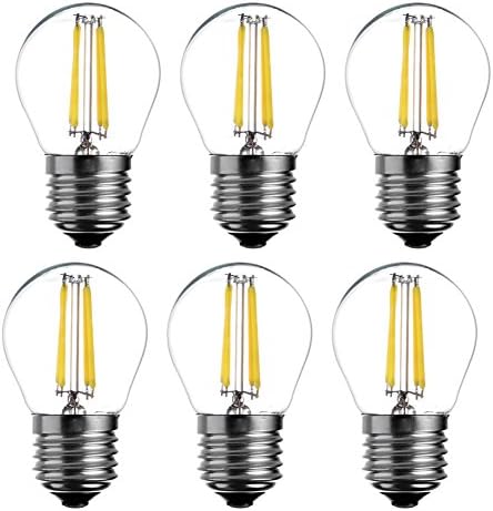 Pack of 6 LED Vintage Filament Bulb 4W 400lumen 6000K (Daylight) Omnidirectional, Medium Base (E27) IC Driver 230v Dimmable UL-Listed - (Pack of 6) YT-G45-8