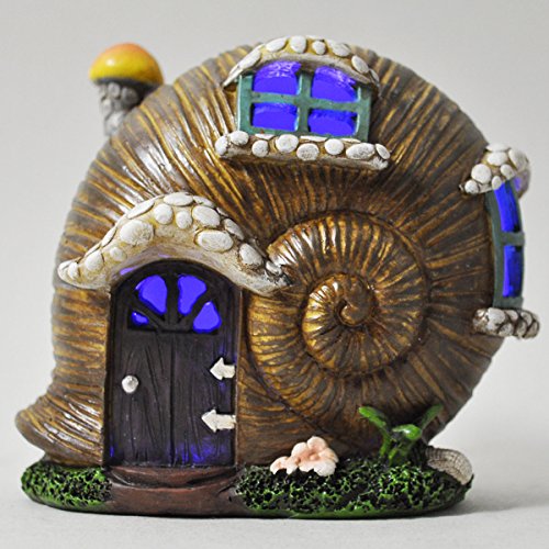 Prezents.com Fée Jardin anglais Coquille d'escargot Maison Jardin mystique d'intérieur Décoration de lumière LED - à piles Elf Pixie Home Hauteur