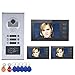 Produktbild Jackeylove Touch-Taste 7"3 Family Video-Türsprechanlage mit Gegensprechanlage RFID IR-Cut HD 1000TVL Kamera Türklingel mit 6 Tasten 3 Monitor Wasserdicht