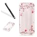 Produktbild Schutzhülle für Huawei Nova,Cover für Huawei Nova Silikon Hülle,Leeook Ultra Dünn Flexibel Transparent Silikon Bumper Schale Rückseite Handyhülle Schutzhülle Schön Pink Blütenblumen Durchsichtige TPU Crystal Clear Case Backcover Tasche Etui für Huawei Nova + 1 x Schwarze Eingabestift-Pink Blütenblumen