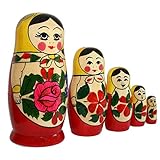 russische babuschka kaufen Versand aus Deutschland Matroschka, Babuschka, Steckpuppe \'Gelbes Tuch\' 5-tlg. 11cm