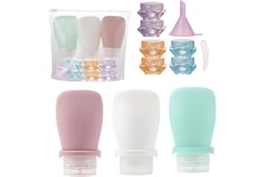 Sbomi Bottiglie da Viaggio in Silicone, 60ml Contenitori con Riutilizzabili, per Shampoo, Balsamo, Crema, Lozione, per Viaggio in Aereo-con Borse Trasparente (11 Pezzi Bottiglie da Viaggio Set)