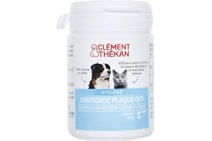 Clément Thékan - Denticroc Plaque Off - Hygiène bucco-dentaire du chien et du chat - Aide à lutter contre le tartre et la mauvaise haleine - Poudre 40 g