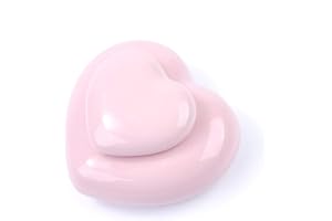 YOUDEAR MEMORIALS Kleine Urne für menschliche Asche – Herz zu Herz handgefertigte Urne – schöne Andenken-Urne – Mini-Urne aus Keramik – fasst 54 cm3 Asche (Rosa)