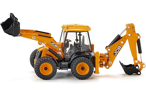 siku 3558, JCB 4CX Chargeuse-Pelleteuse, 1:50, Métal/plastique, Jaune, Multiples fonctions, Compatible avec les autres modèles siku de la même échelle