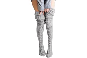 FGFD&OU Damskie pończochy z dzianiny, grube ciepłe skarpety do kolan, grube skarpety zimowe, skarpety termiczne, długie skarpety bożonarodzeniowe, przytulne skarpety dla kobiet