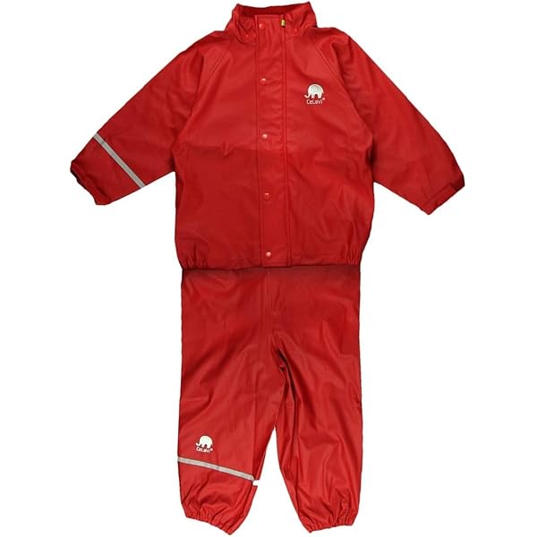 Domueay kinderregenpak jongens meisjes wind- en waterdicht pak licht ongevoerd regenbroek regenjas met capuchon, unisex jas en broek tweedelig regenkleding, 13-14 jaar, geel